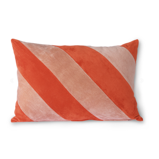Hoge blootstelling Streven Manifesteren striped velvet cushion red/pink (40x60) TKU2106 | Gestreept fluwelen kussen  fluweel rood-roze 40 x 60 cm | L'AmuZette